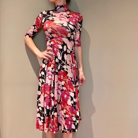 Dress Zara XS 2 0 knee medium length midi pink - Picture 2 of 7